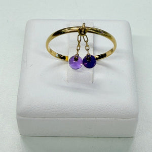 Bague en Or 18k avec 2 Améthystes
