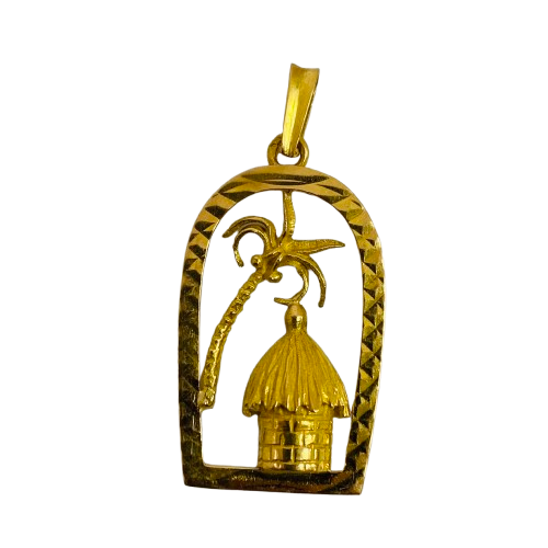 Pendentif en or jaune 18K - Motif palmier