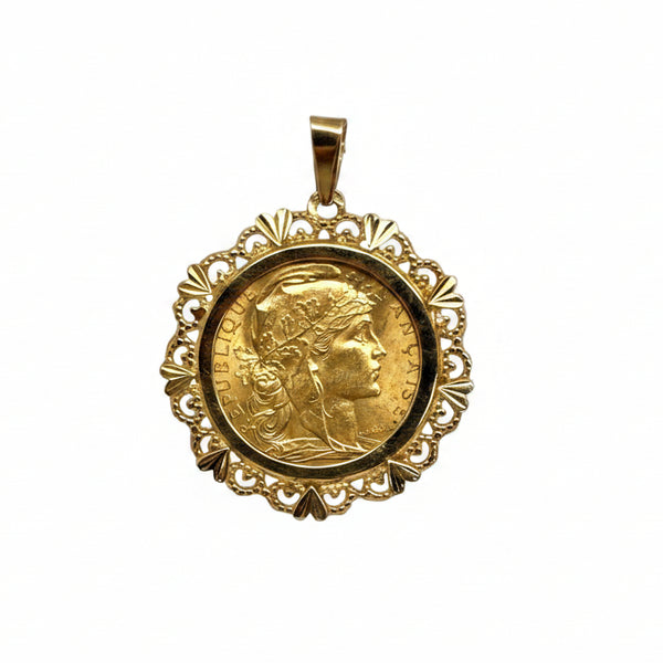 Pendentif Porte Pièce en Or Jaune 18k - 9.89 G