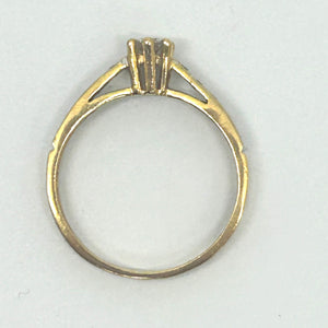 Bague solitaire en or jaune 18 K avec diamants