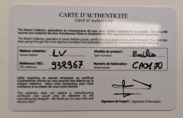 Portefeuille Louis Vuitton Modèle Emilie en Toile Monogram Marron