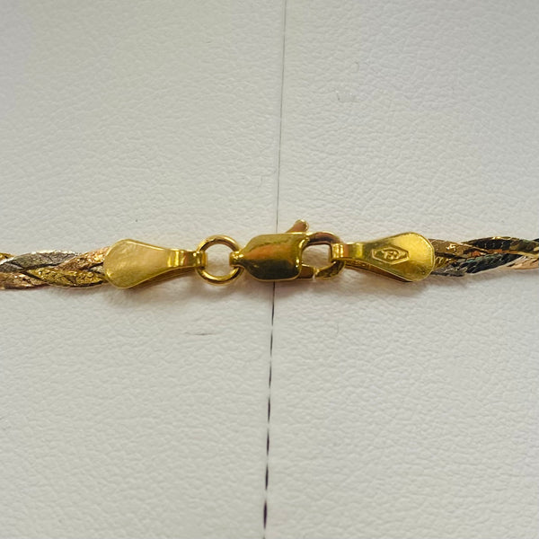 Collier 3 ors maille tressée