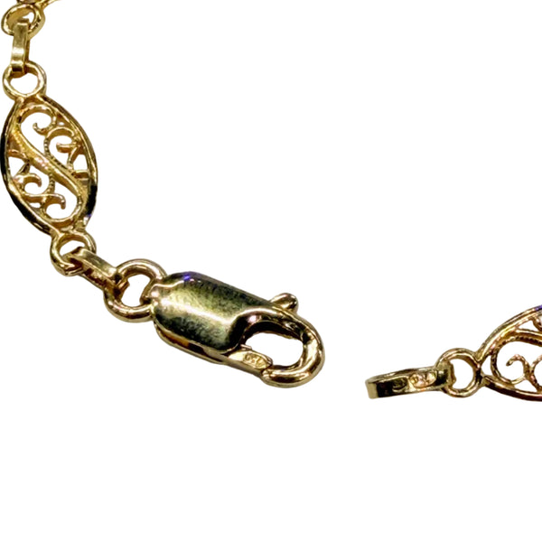 Bracelet maille filigrane en or jaune 18k - 18cm - 4.48gr