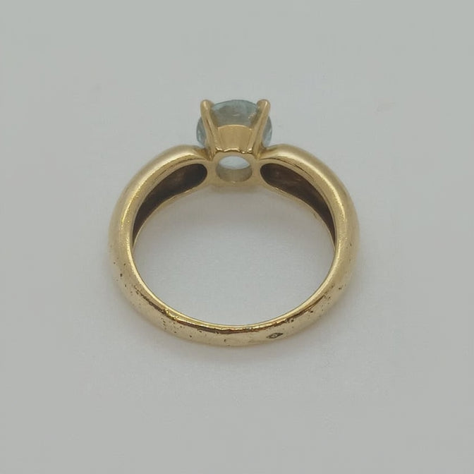 Bague Solitaire Or Jaune 18 K - Taille 56