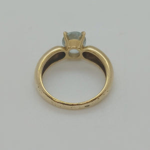 Bague Solitaire Or Jaune 18 K - Taille 56