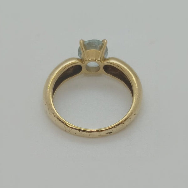 Bague Solitaire Or Jaune 18 K - Taille 56