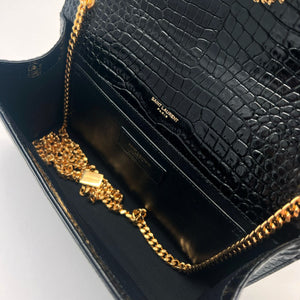 Saint Laurent Kate Tassel : Sac à bandoulière en cuir noir