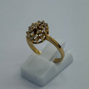 Superbe Bague Marguerite en Or Jaune 18K - Taille 54 - 3.95G