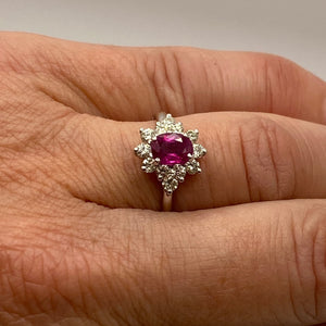 Bague Marguerite en Or Blanc 18 Carats - Taille 54,5