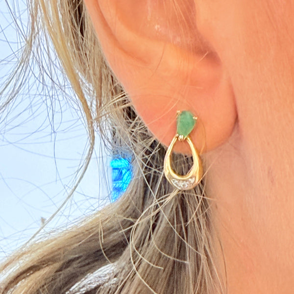 Boucles d'oreilles en or jaune et or blanc 18K - 2.21 Grs