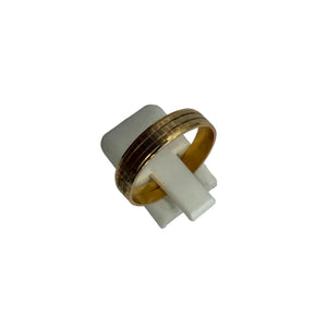 Bague Alliance Or Jaune et Blanc 18K -  T61 - 3.07gr