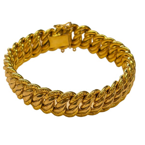 Bracelet en Or Jaune Maille Américaine 18K