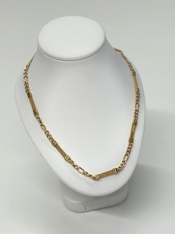 Collier Matinée maille Figaro Or Jaune 18k - 26.66 Grs