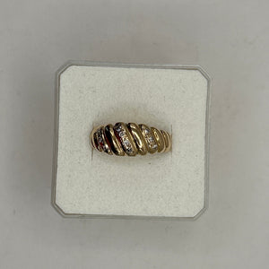 Bague en Or 750 avec 10 Diamants