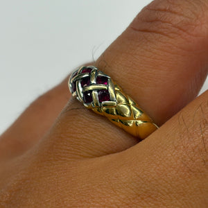 Bague Rubis en Or Jaune 18 K