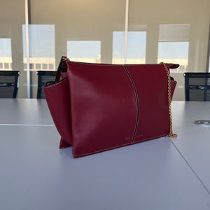 Sac à main Céline Trifold en cuir rouge