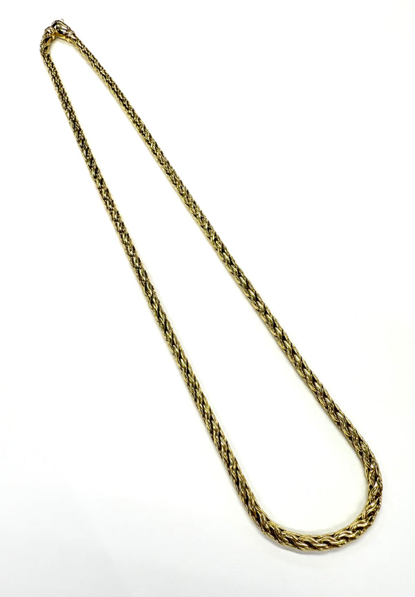 Longue Chaîne en Or Jaune 18K – Maille Haricot Ronde