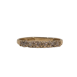 Bague Demi Tour en Or Jaune et Diamants 18k
