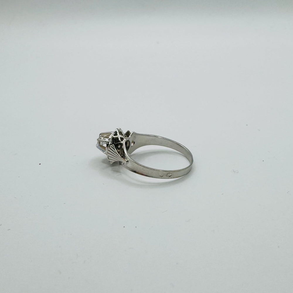 Bague Chou en Or Blanc 18 K avec Oxyde de Zirconium - T51 cm