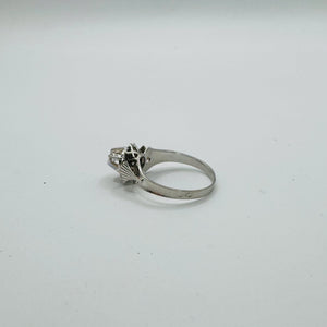 Bague Chou en Or Blanc 18 K avec Oxyde de Zirconium - T51 cm