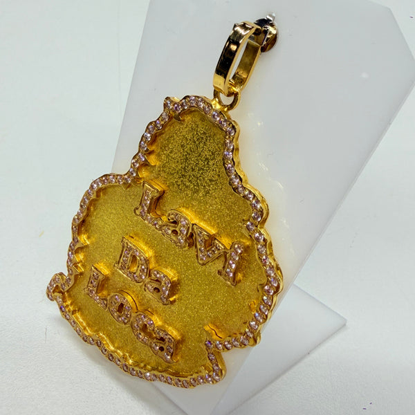 Pendentif Carte île Maurice Or Jaune 18k