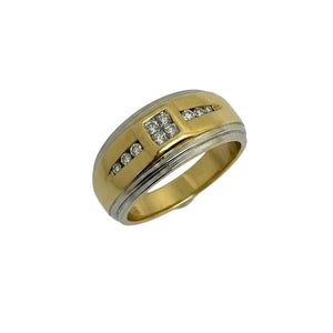 Chevalière Or avec 7 diamants 18k - 10.20Grs - T59