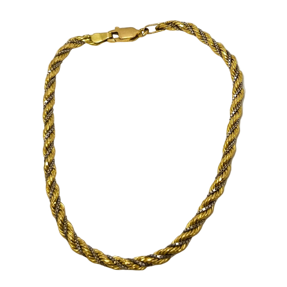Bracelet corde en Or Jaune et blanc 18K - 4.18Grs