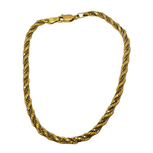 Bracelet corde en Or Jaune et blanc 18K - 4.18Grs
