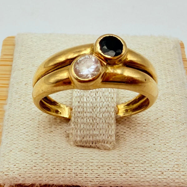 Bague Or Jaune 18k avec Oxyde de Zirconium - 3.2 G - T54