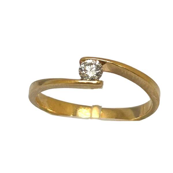 Solitaire en Or Jaune 18K - Diamant