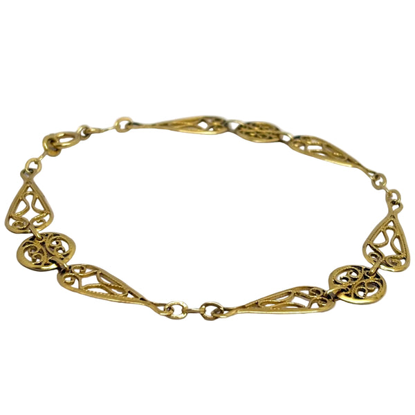 Bracelet Maillon Maille Filigrane Or Jaune 18K - 3.93Grs