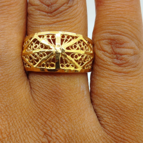 Bague en Or Jaune 18K - Taille 55