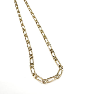 Collier Chaîne Or Jaune 18k Figaro Tête d'Aigle 52cm