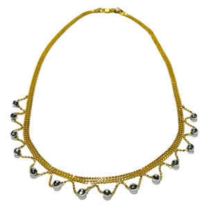 Collier en maille Milanaise en Or Jaune et Or Gris 22K - 13.66 Grs