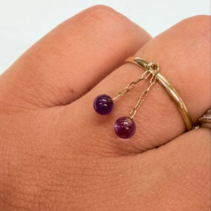Bague en Or 18k avec 2 Améthystes
