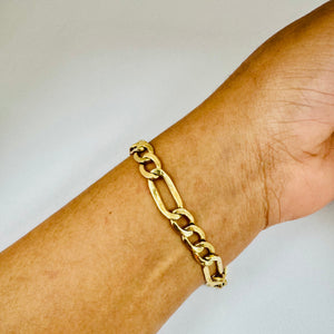 Bracelet Gourmette Figaro en Or Jaune 18K - 7.8 Grs