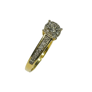 Bague Sertie de 25 Diamants en Or Jaune 18K