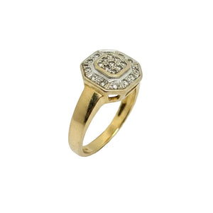 Bagues Ancienne Or Jaune 18K avec 21 Diamants - T57 - 5.01gr