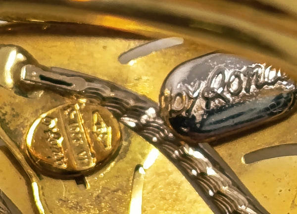 Bague artisanale en or jaune 18 carats avec feu