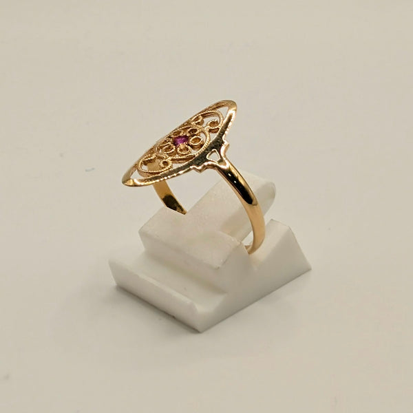 Bagues ancienne en Or Jaune 18 K - Taille 54.5 - 2.06 G