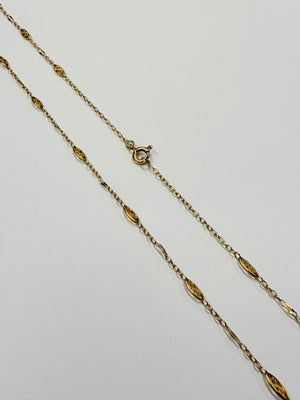 Collier Or Jaune Longue Chaîne Maille Filigrane 18k