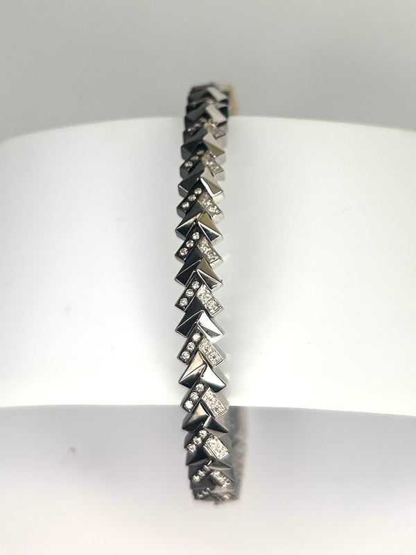 Jonc en or blanc avec diamants 18k - 21.04 G