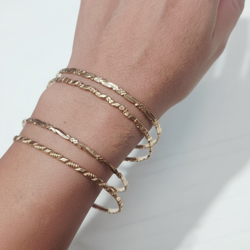 Bracelet Semainier en Or Jaune 18K - 31.06Grs