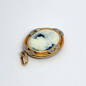 Pendentif Médaille en Or Jaune et Or Gris 18 K