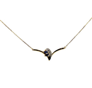 Collier Princesse Or Jaune 18 carats avec Saphir