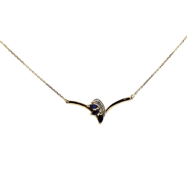 Collier Princesse Or Jaune 18 carats avec Saphir