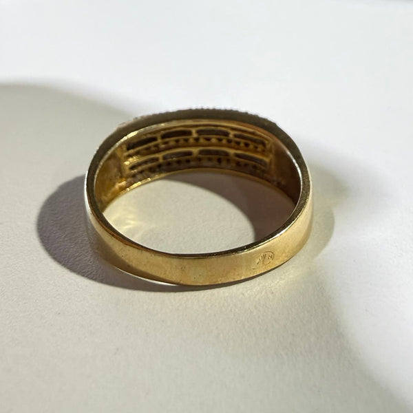 Bague Demi Tour en Or Jaune et Diamants 18K - 5.06G - Taille 59