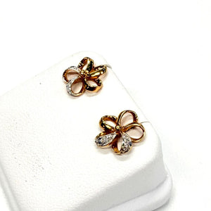 Boucles d'oreilles fleurs en Or jaune 18K - 1.49g