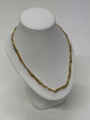 Collier Matinée maille Figaro Or Jaune 18k - 26.66 Grs