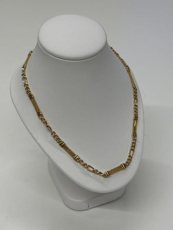 Collier Matinée maille Figaro Or Jaune 18k - 26.66 Grs